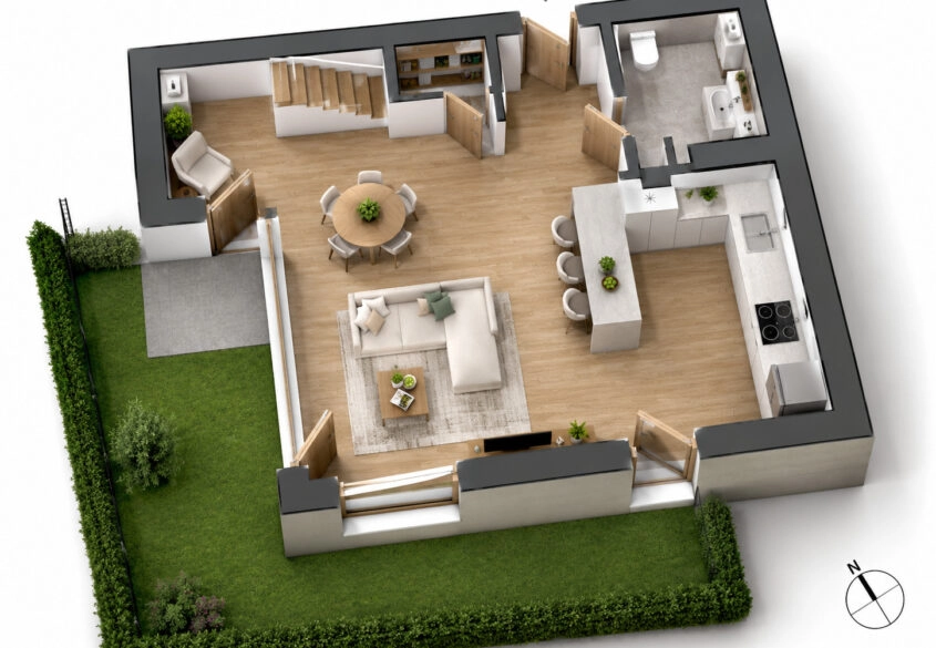 Mieszkanie 2 poziomowe 70m2, 4 pokoje, ogródek
