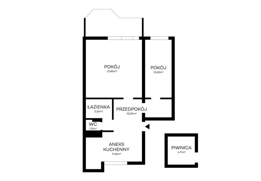 GDAŃSK SIEDLCE | 59,12 M² | 2 POKOJE | DOBRA LOKAL