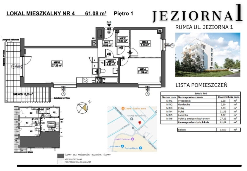Mieszkanie 3 pokojowe z dużym balkonem