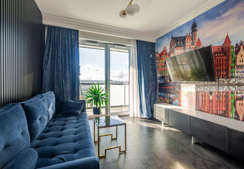Panorama na Gdańsk i morze| Msc parkingowe |Loggia