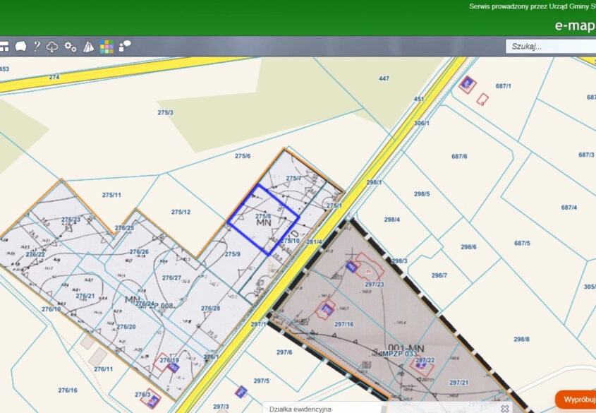 Działka mieszkaniowa z MPZP pow 1204m2