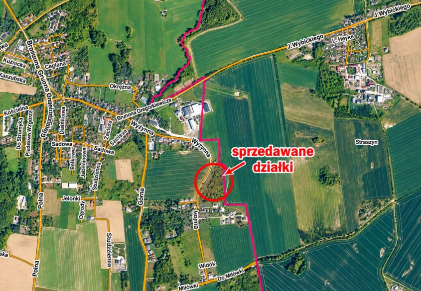 Działka o pow 1065m2 z MPZP w Bielkówku