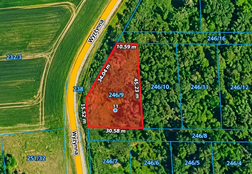 Działka o pow 1065m2 z MPZP w Bielkówku